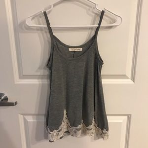 Lace trimmed tank top